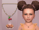 Sims 4 — Tea Time Cherry Necklace Toddler by Suzue — New Mesh (Suzue)