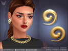 Sims 4 — Spiral Statement Earrings by feyona — Spiral Statement Earrings come with 8 swatches and 2 finishes (alpha and