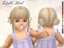 Sims 4 — Lilyth Hair + Bow accessory - Infant version by Lewbertsn00tles — A delicate hairstyle with two buns and