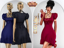 Sims 4 — Ribbon Short Balloon Sleeve Dress DO2159 by DOLilac — Custom thumbnail
