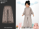 Sims 4 — Piper Pants Knit Wide Leg Polka Dot by talarian — Toddler knit pants with elastic waistband and wide leg