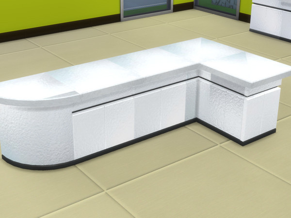 Sims 4 — Cleyne Bright and Modern Kitchen -  Counter by CarineKitana — Cleyne Bright and Modern Kitchen - Glossy Glass