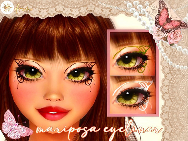 Sims 4 — mariposa eyeliner - doree by doreesims — a butterfly graphic eyeliner for your sims !