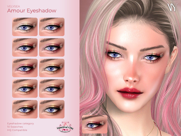 Sims 4 — VELYSEA Amour Eyeshadow by VELYSEA — -Eyeshadow category -HQ comatble -10 swatches