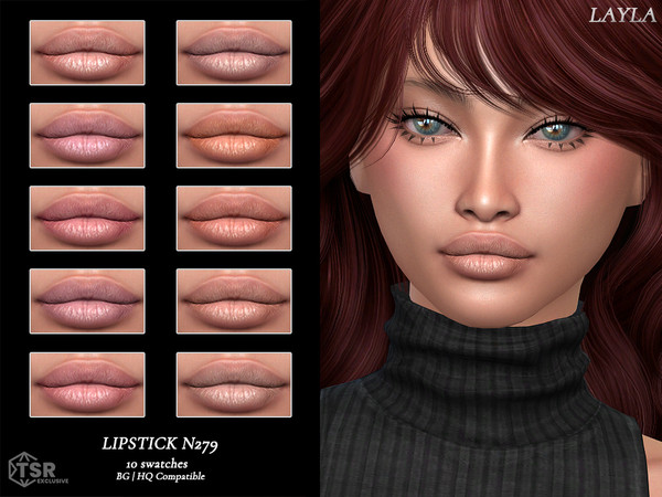 Sims 4 — Matte Lipstick N279 by Layla — Female Matte Lipstick Previews were made using HQ Mod