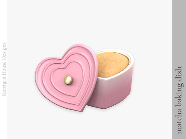 Sims 4 — Matcha Baking Dish by kerriganhouse — An adorable green and pink baking clutter set.