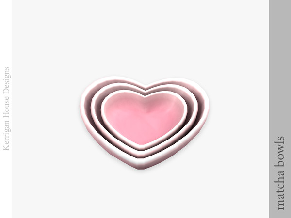 Sims 4 — Matcha Bowls by kerriganhouse — An adorable green and pink baking clutter set.