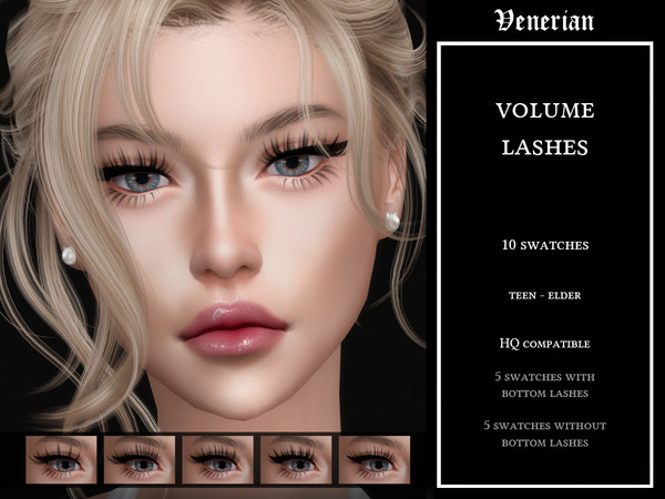 Sims 4 — Venerian_Volume_Lashes_(Glasses)_HQ by Venerian — 10 swatches Teen to elder Two versions available: incompatible