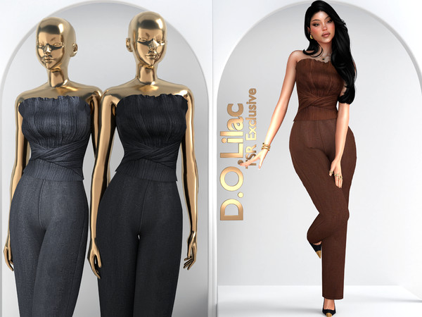 Sims 4 — Sharp Femme Set DO146 Top 2160 by DOLilac — Includes: (Top + Bottom)