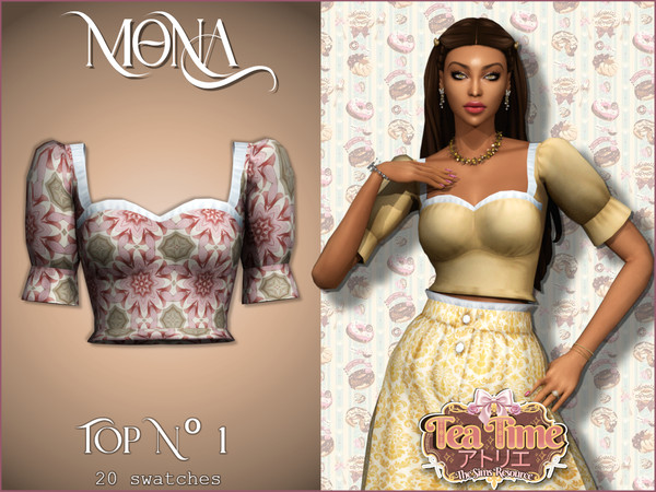 Sims 4 — TeaTime_Cropped top by Mona — -New mesh-