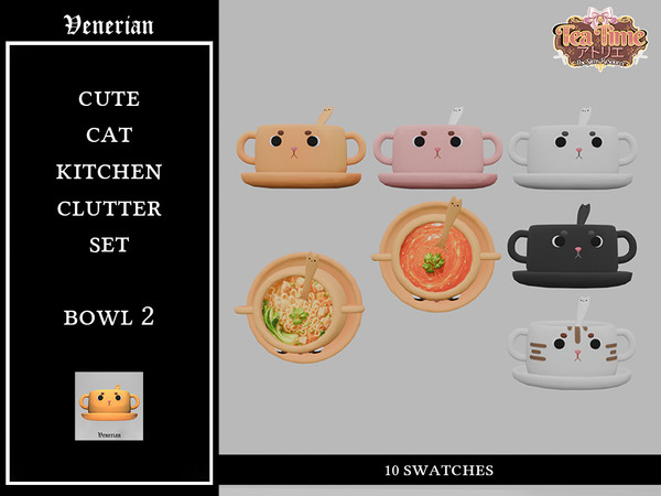 Sims 4 — Cute Cat Kitchen Clutter Set Mug by Venerian by Venerian — dkcnsdlkd