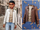 Sims 4 — Child - Layered leather jacket and knit sweater by MysteriousOo — A stylish layered set featuring a structured
