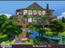 Sims 4 — On the trees- No CC by evi — A four bedroom treehouse over a lake with two floors.