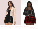 Sims 4 — Brenda Leather Accessory Jacket by Dissia — Short leather biker jacket