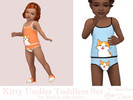 Sims 4 — Kitty Sleepwear Toddlers Set by Dissia — Sleepwear with a cat print and black or white outline for toddlers