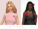 Sims 4 — Peony Brooch Set by Dissia — Peony flower brooch for left or right side