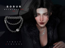 Sims 4 — Chain necklace with pendants V2 by Bobur2 — Double chain necklace with pendants for female