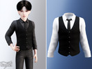 Sims 4 — Child - Dressed-up waistcoat look with shirt and tie by Garfiel — A sharp child formal top combining a fitted