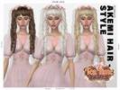 Sims 4 — Tea Time Atelier Akemi Curly Ponytails Hairstyle by Leah_Lillith — There is optional bows accessory which can be