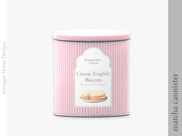 Sims 4 — Matcha Cannister by kerriganhouse — An adorable green and pink baking tea set.