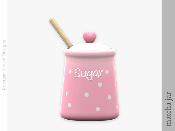 Sims 4 — Matcha Jar by kerriganhouse — An adorable green and pink baking tea set.