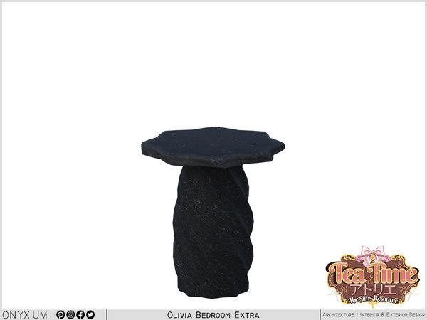 Sims 4 — Olivia End Table With Twist by Onyxium — Onyxium@TSR Design Workshop Bedroom Collection - Belong To The 2026