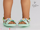 Sims 4 — Toddler Sandals With Multicolored Flowers by FlyStone — Amazing sandals with flowers for toddler