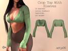 Sims 4 — Crop Top With Sleeves by astya96cc — 50 swatches