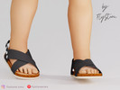 Sims 4 — Toddler Leather Sandals WIth Cork Soles by FlyStone — Stylish toddler sandals with cork sole