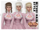 Sims 4 — Tea Time Atelier Miyuki Braided Buns Hairstyle by Leah_Lillith — There is optional bows accessory which can be
