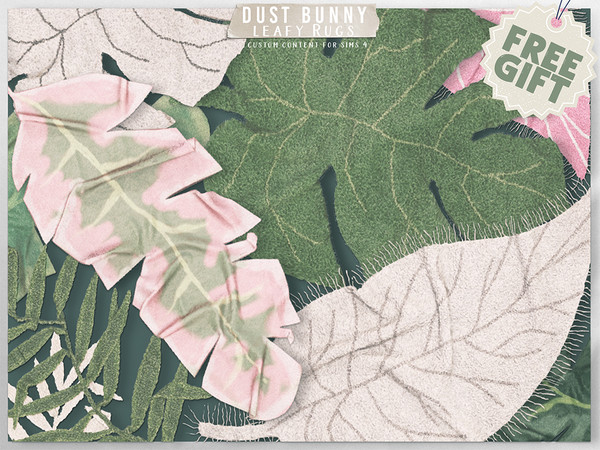 Sims 4 — Dust Bunny Leafy Rugs Monstera by VentaStudio — Vacation Set (8 Items): Unicorn Sprinkler (1 Swatch)