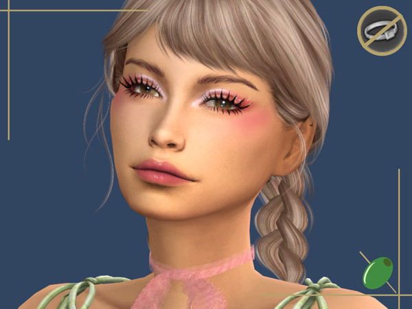 Sims 4 — Tea Time Doll 3D Lashes Rings Contradict by Pitted0live — 'Doll like' long pointed 3D eyelashes Top lash only