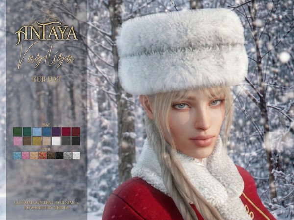 Sims 4 — Antaya - Vasilisa Hat Alpha by VentaStudio — Vasilisa Hat (Solid)
