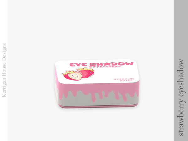 Sims 4 — Strawberry Eyeshadow by kerriganhouse — A cute strawberry pink themed cosmetic set.