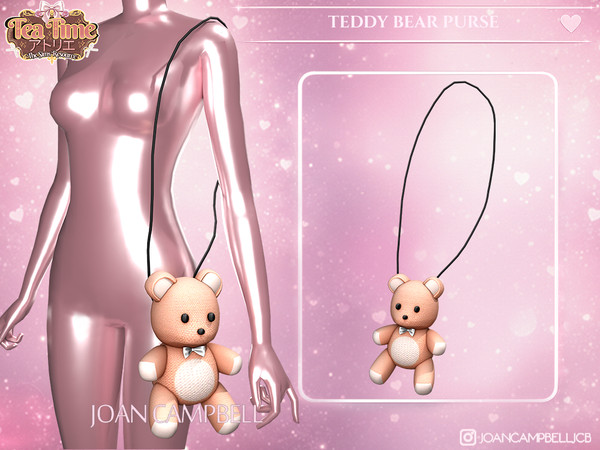 Sims 4 — TEDDY BEAR PURSE by Joan_Campbell_Beauty_ — 6 swatches Custom thumbnail Original mesh HAT CATEGORY