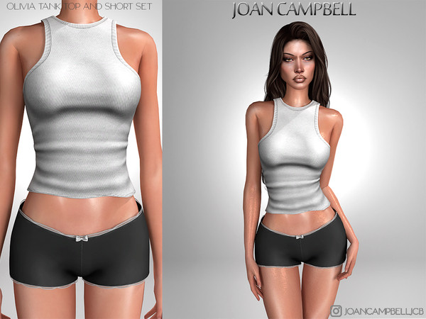 Sims 4 — OLIVIA TANKTOP AND SHORTS SET by Joan_Campbell_Beauty_ — INCLUDES: TOP (13 swatches)