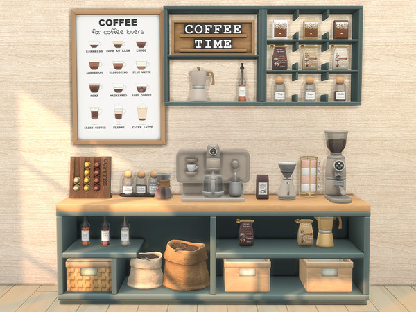 Sims 4 — Coffee Corner Part 2 by Comiko — Part 2 - Coffee Corner Set is base game compatible and consist of 7 items -