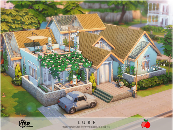 Sims 4 — Luke - no cc by melapples — a simple and cozy family home. 1st floor: living room, dining room, kitchen, utility