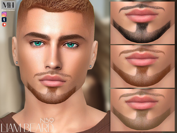 Sims 4 — Liam Beard N59 by MagicHand — Anchor beard in 13 colors - HQ Compatible.