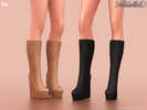 Sims 4 — Platform Wedge Knee Boots S695 by Mermalade — New Mesh