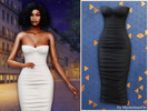 Sims 4 — Strapless ruched midi bodycon dress by MysteriousOo — A sleek strapless bodycon dress designed to highlight the