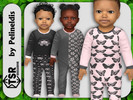 Sims 4 — Infants Blush Noir Babygrow by Pelineldis — Kids fashion clothing: five babygrows for infants boys and girls in