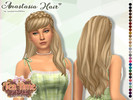Sims 4 — Anastasia Hair (Tea Time) by Lewbertsn00tles — A long, wavy hairstyle with an elegant braid crown. Maxis Match