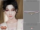 Sims 4 — Kawaii Wing Pink Choker Necklace by Glitterberryfly — A pink choker with wing pendant and pink flower No Morphs