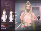Sims 4 — sclub_ts4_hair_ 040326 by S-Club — Half-bun long hair hope you like, thank you.