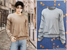 Sims 4 — Male - Textured knit crewneck sweater by MysteriousOo — A timeless long-sleeve sweater featuring a structured