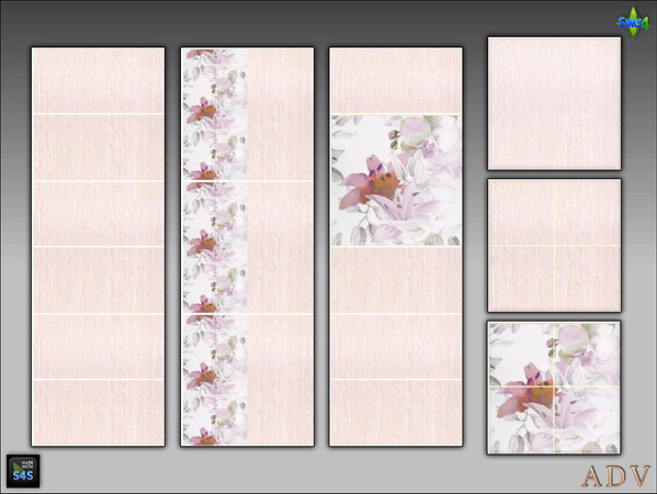 Sims 4 — ADV_Mabra_s4WallFloorSet06 by MABRA2 — Set of multi-parted bathroom tiles