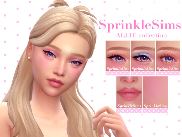 Sims 4 — [sprinklesims] ALLIEeyeshadow by Spri_nkleSims — ALLIE makeup collection consists of: contacts, blush, lipstick,