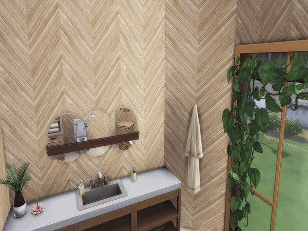 Sims 4 — Chevron Tile Wall by lavilikesims — 10 colours in all wall sizes, fab slim chevron tile