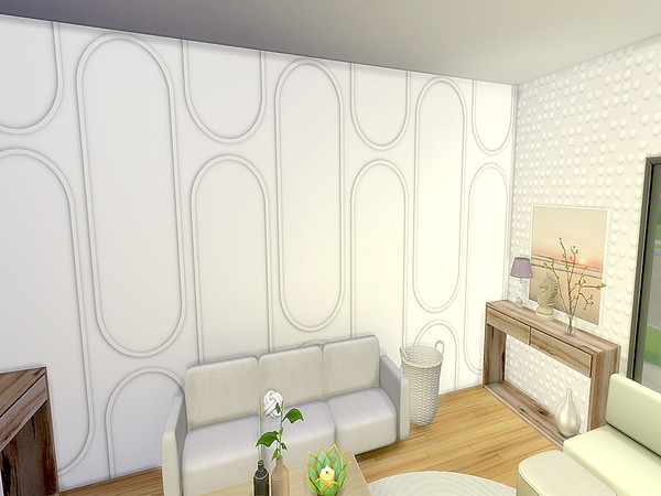 Sims 4 — Oblong Panel Walls by lavilikesims — 5 designs in 2 colours and 2 plain to match, all wall sizes